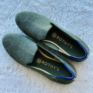 Rothy"s Retired Green Safari Round Toe Loafers Size 9